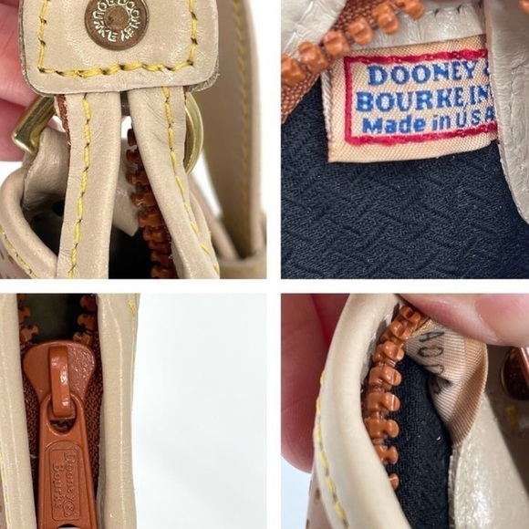 Dooney & Bourke Cabrio Tan Cream Perforated Leather Shoulder Bag - Picture 9 of 10